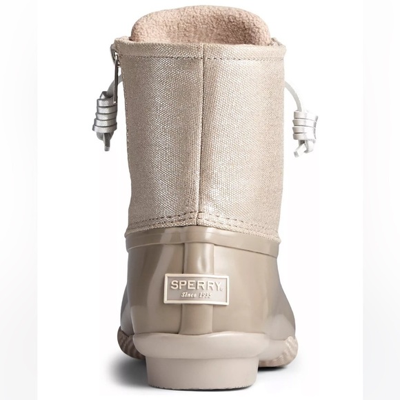 Sperry Saltwater Waterproof Shimmer Dove Duck Booties Rain Snow Boots New in Box - Picture 5 of 17
